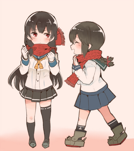isokaze and isonami (kantai collection) drawn by itomugi-kun