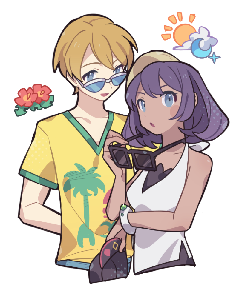 sina and dexio (pokemon and 1 more) drawn by haconeri