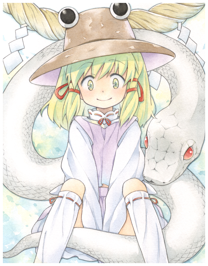 moriya suwako and mishaguji (touhou) drawn by zuushii_(zoosea)
