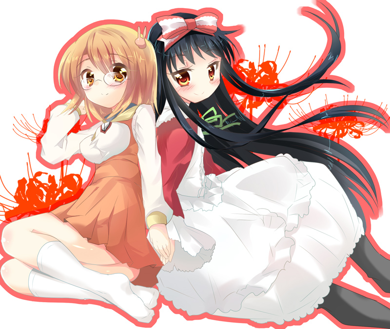 higanbana and moriya marie (higanbana no saku yoru ni) drawn by kuriyuzu_kuryuu