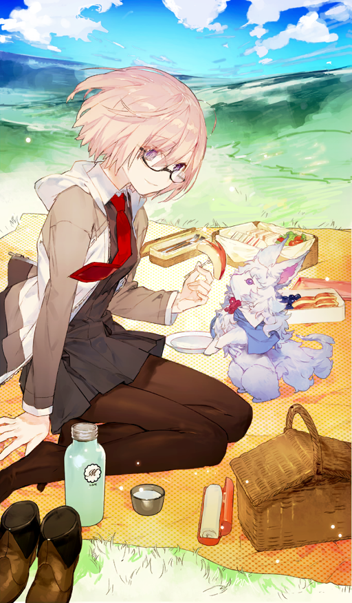 mash kyrielight and fou (fate and 1 more) drawn by noco_(adamas)
