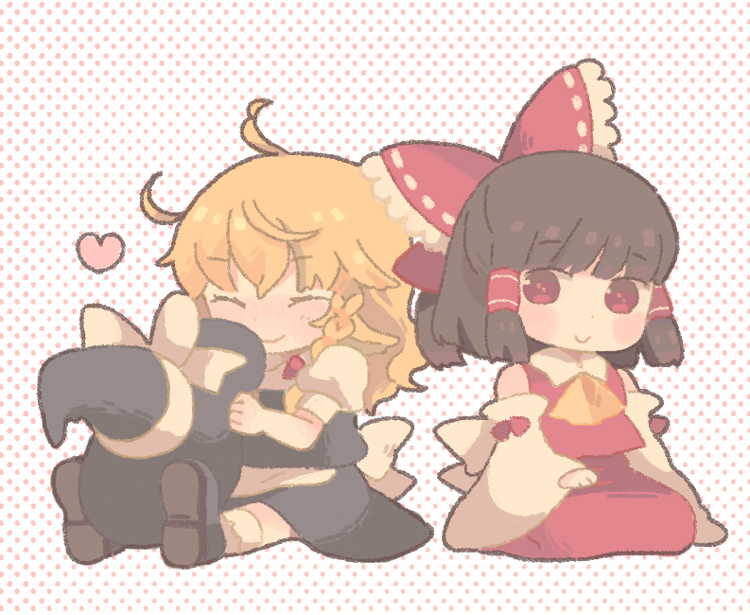 hakurei reimu and kirisame marisa (touhou) drawn by keyaki_(mora_ll)