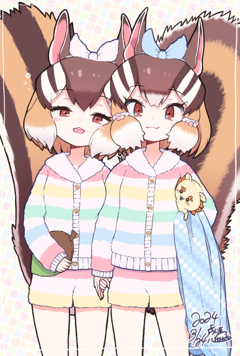 siberian chipmunk and shisa (kemono friends and 3 more) drawn by kitsunetsuki_itsuki