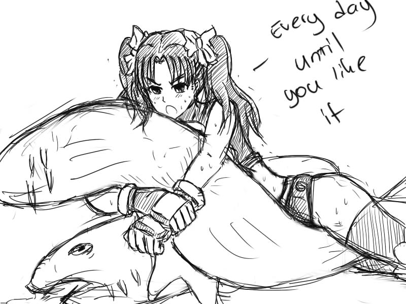 tohsaka rin (fate and 1 more) drawn by drawfag