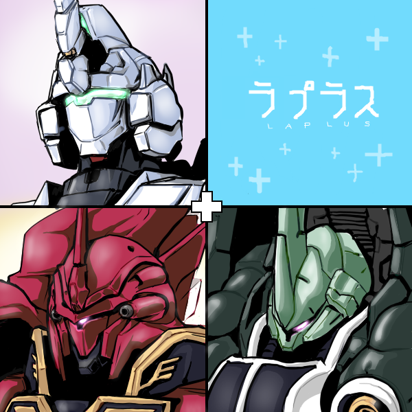 unicorn gundam, kshatriya, and sinanju (gundam and 2 more) drawn by yagi_mutsuki