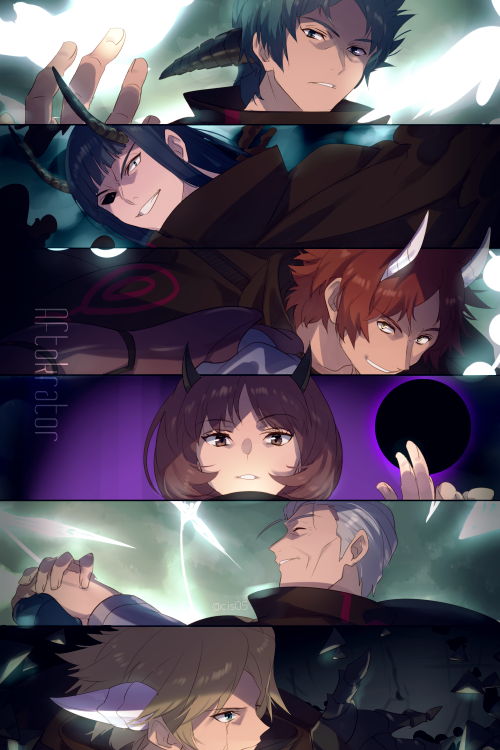 hyuse, mira, enedra, lamvanein, hairein, and 1 more (world trigger) drawn by echo_(circa)