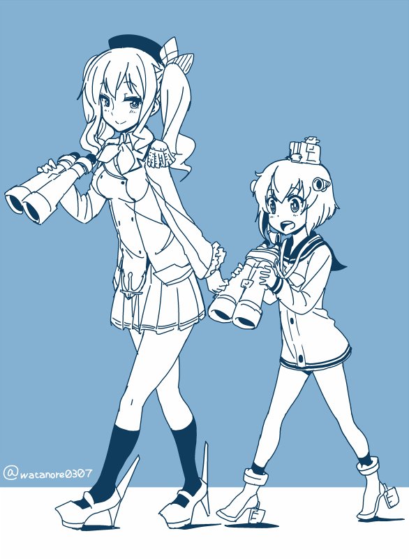 kashima and yukikaze (kantai collection) drawn by watanore