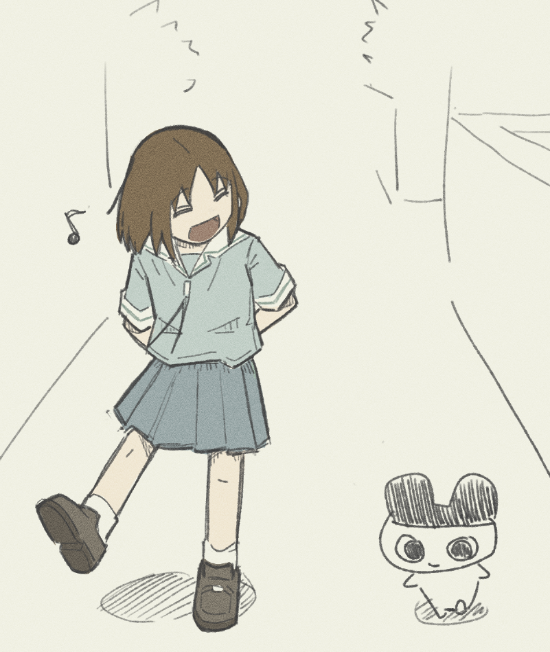 kasuga ayumu and mametchi (azumanga daioh and 1 more) drawn by denkirk