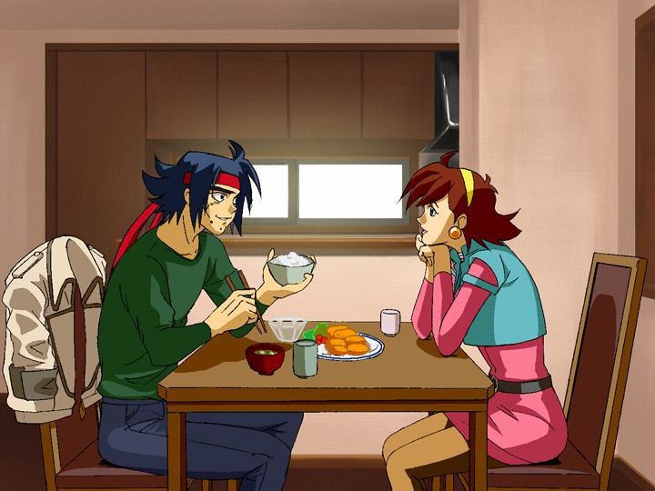rain mikamura and domon kasshu (gundam and 1 more) drawn by crabg