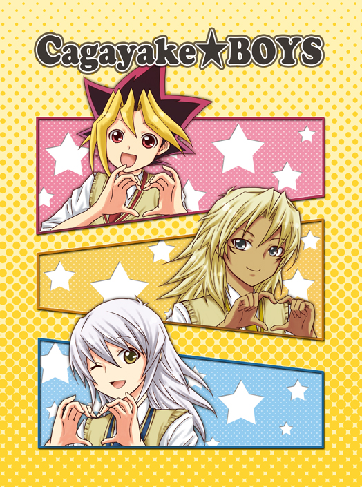 muto yugi, bakura ryou, and marik ishtar (precure and 4 more) drawn by mameko_(pianissimo)