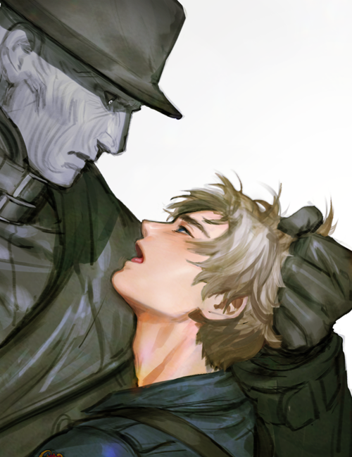 leon s. kennedy, mr. x, and tyrant (resident evil and 2 more) drawn by dnajssk