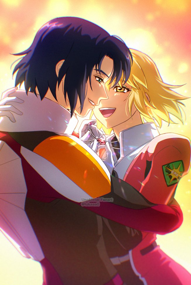 cagalli yula athha and athrun zala (gundam and 2 more) drawn by lukaaa