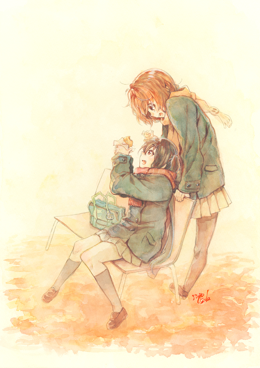 nakano azusa and hirasawa yui (k-on!) drawn by takanashi_ringo