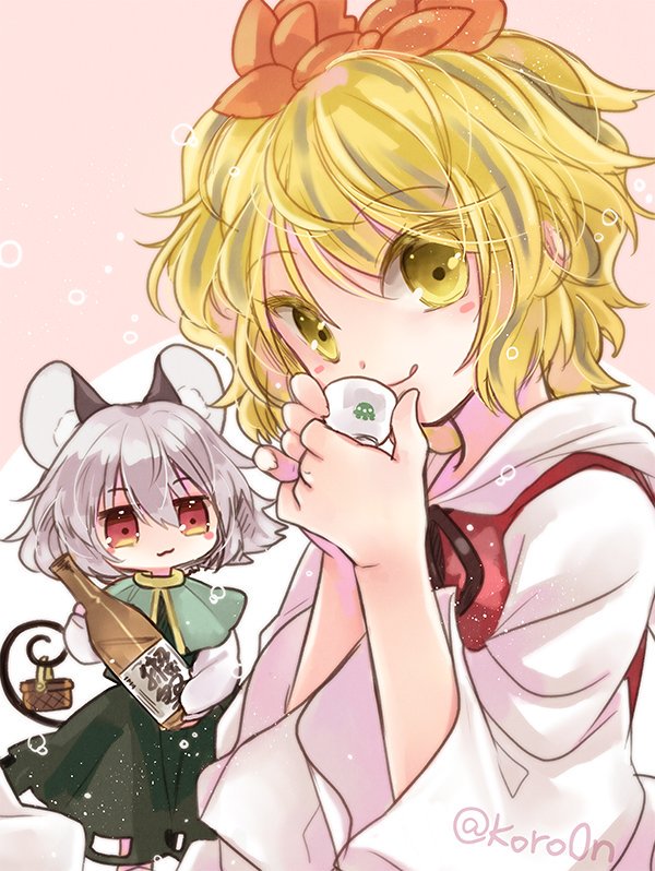nazrin and toramaru shou (touhou) drawn by biyon