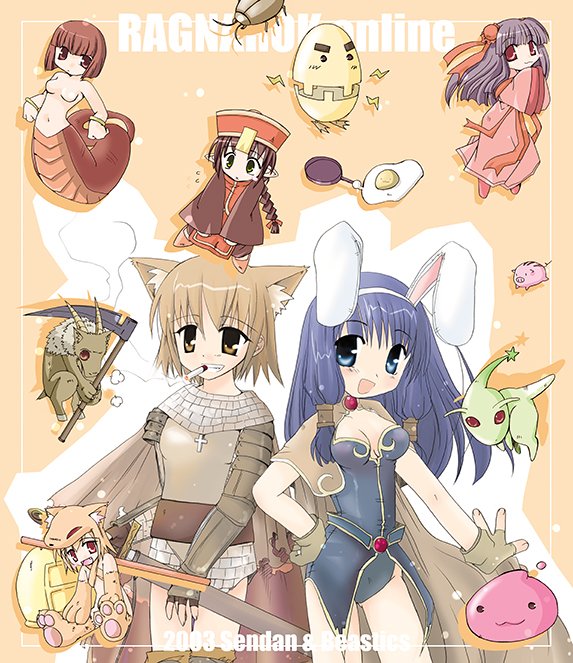 poring, wizard, moonlight flower, knight, munak, and 8 more (ragnarok online) drawn by mayuna_(beastics8823) and okosama_lunch_(sendan)