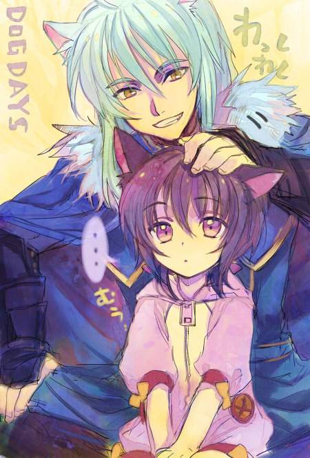 noir vinocacao and gaul galette des rois (dog days) drawn by ame_yamori