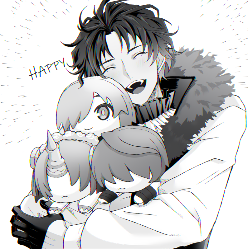 mash kyrielight, frankenstein's monster, fuuma kotarou, and bartholomew roberts (fate and 1 more) drawn by ssm_chan_009