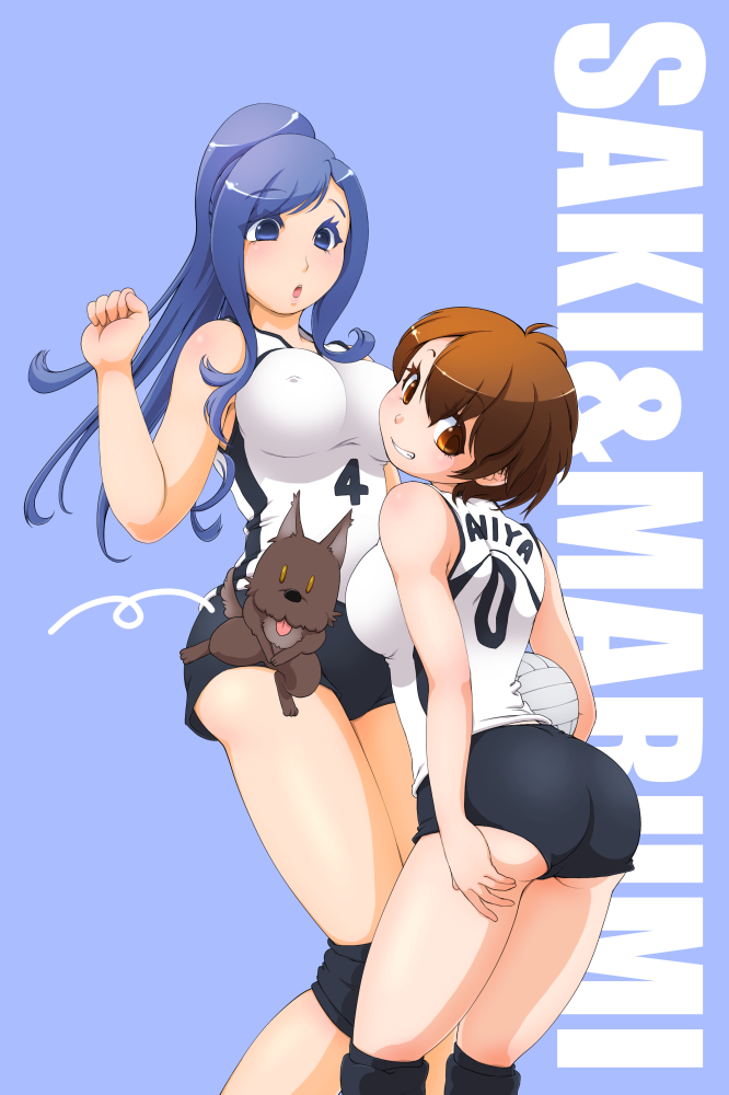 aniya marumi and iwanami saki (original) drawn by deto