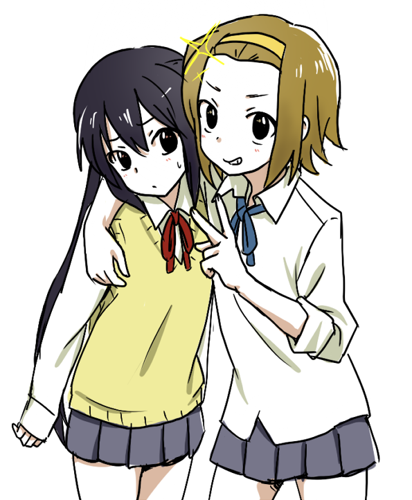 nakano azusa and tainaka ritsu (k-on!) drawn by ronti