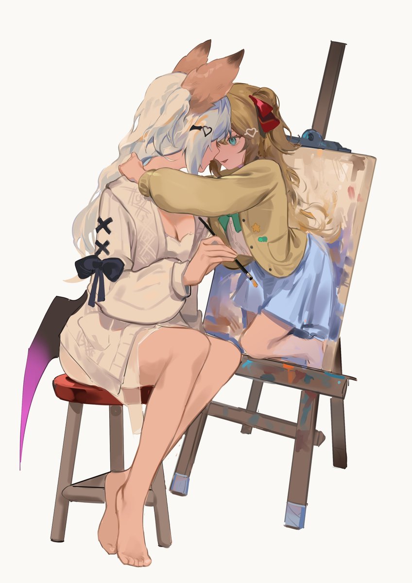 neuro-sama and annytf (indie virtual youtuber and 1 more) drawn by sorenftt