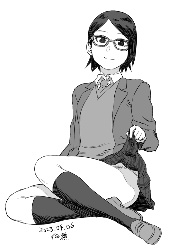 uchiha sarada (naruto and 1 more) drawn by tsukudani_(coke-buta)