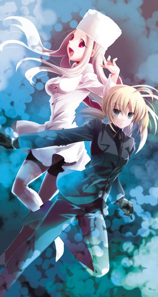 artoria pendragon, saber, and irisviel von einzbern (fate and 1 more) drawn by nichiru