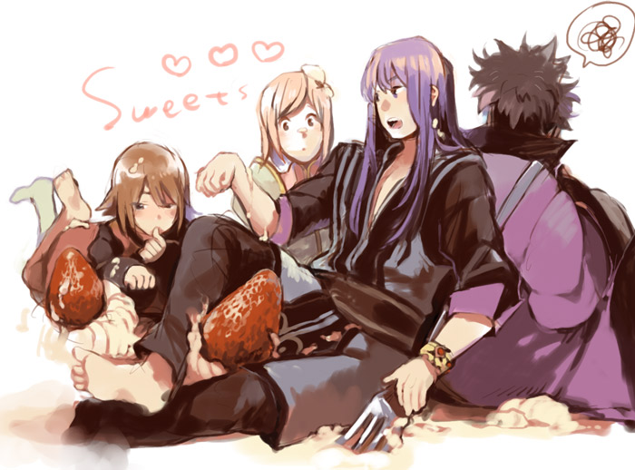 yuri lowell, estellise sidos heurassein, rita mordio, and raven (tales of and 1 more) drawn by goumoto