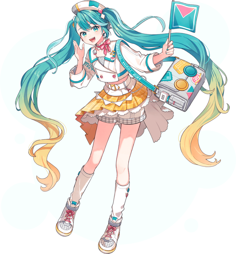 hatsune miku and magical mirai miku (vocaloid and 1 more) drawn by tama_(songe)