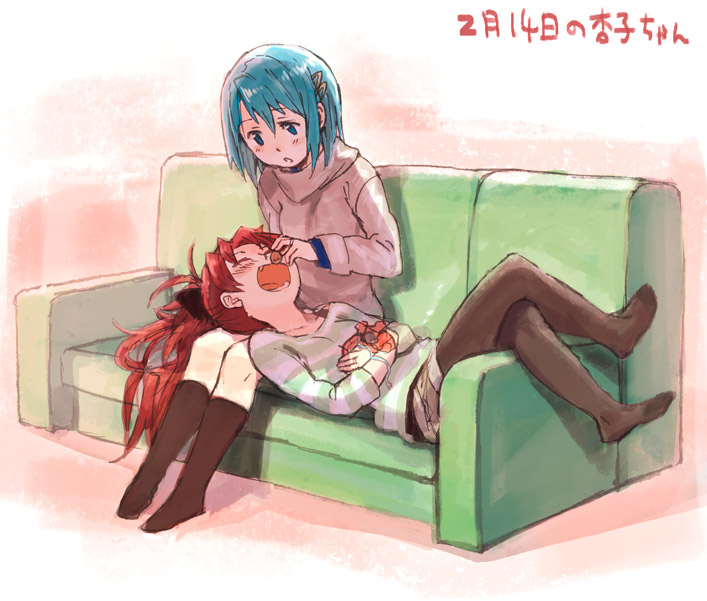 miki sayaka and sakura kyoko (mahou shoujo madoka magica) drawn by fukutarou_(enji127)