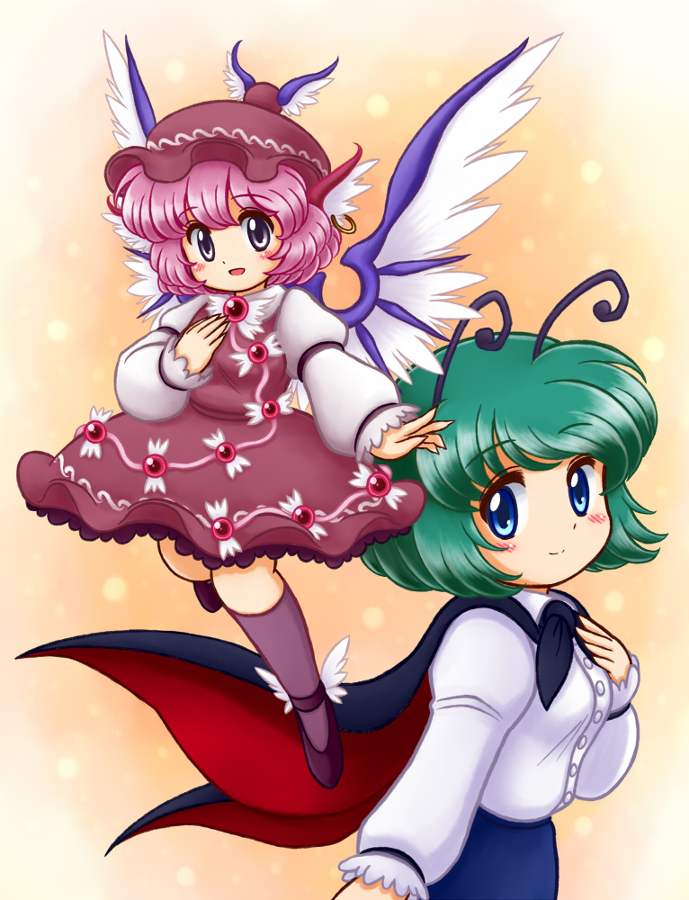 mystia lorelei and wriggle nightbug (touhou) drawn by nitamago