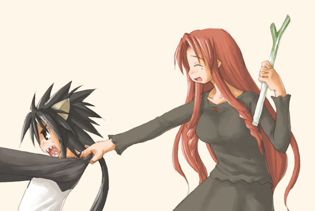 naba chizuru and inugami kotarou (mahou sensei negima!) drawn by kasuga_yukihito
