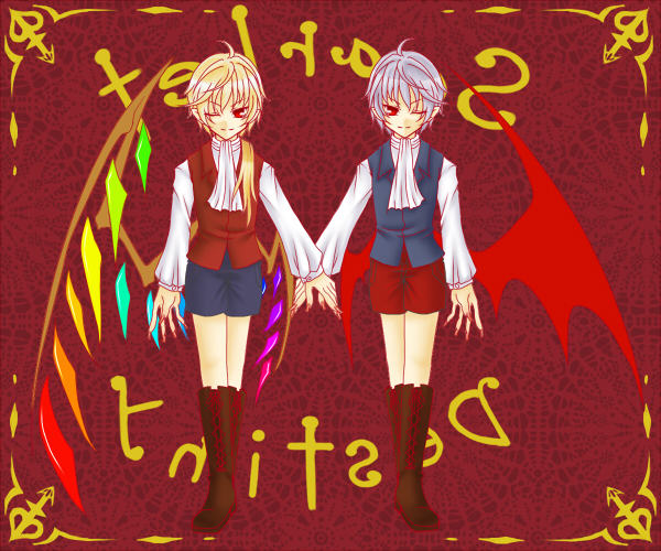 remilia scarlet and flandre scarlet (touhou) drawn by kisaragi_you