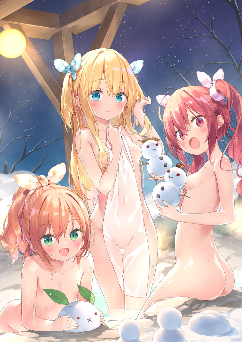shimotsuki potofu, hazuki watora, and minazuki sarami (original) drawn by kani_biimu