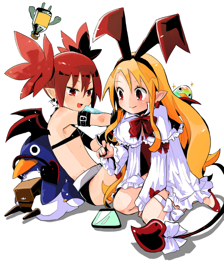 etna, prinny, and flonne (disgaea and 1 more) drawn by hanimitsu_(bisko)