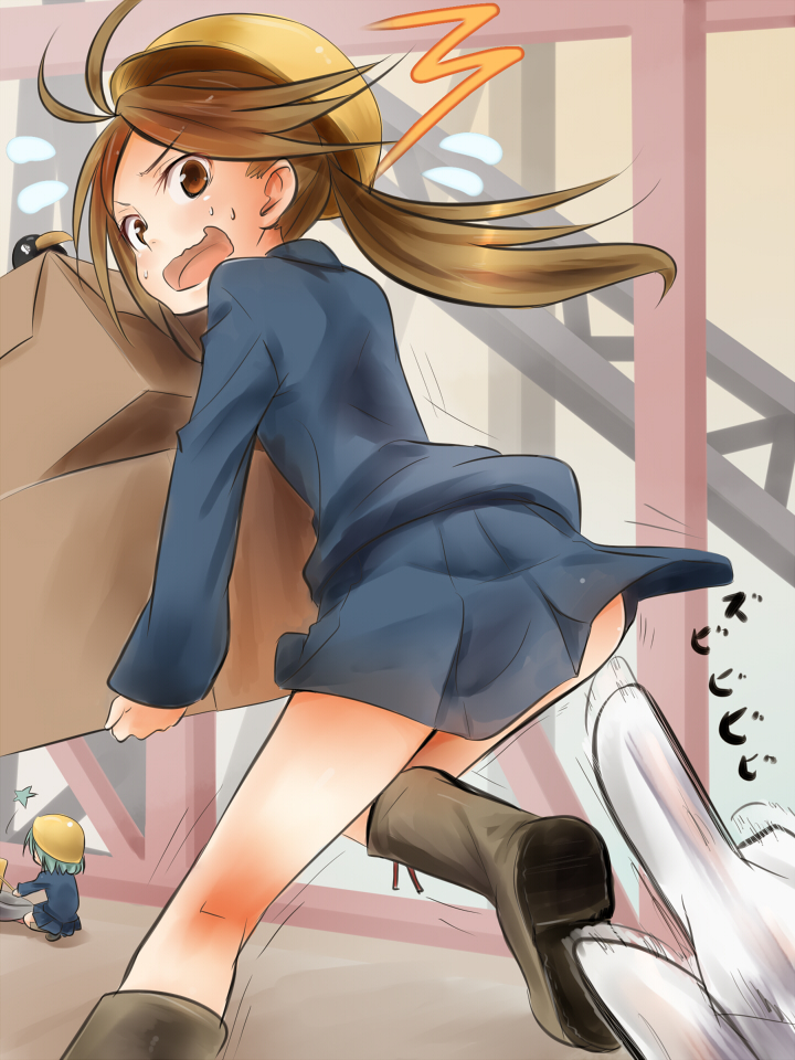 fairy, failure penguin, maintenance musume, and helmet musume (kantai collection) drawn by akino_shuu