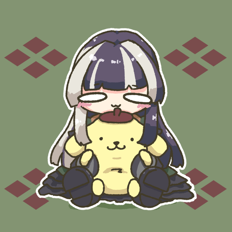 juufuutei raden and pompompurin (hololive and 2 more) drawn by yina_jp