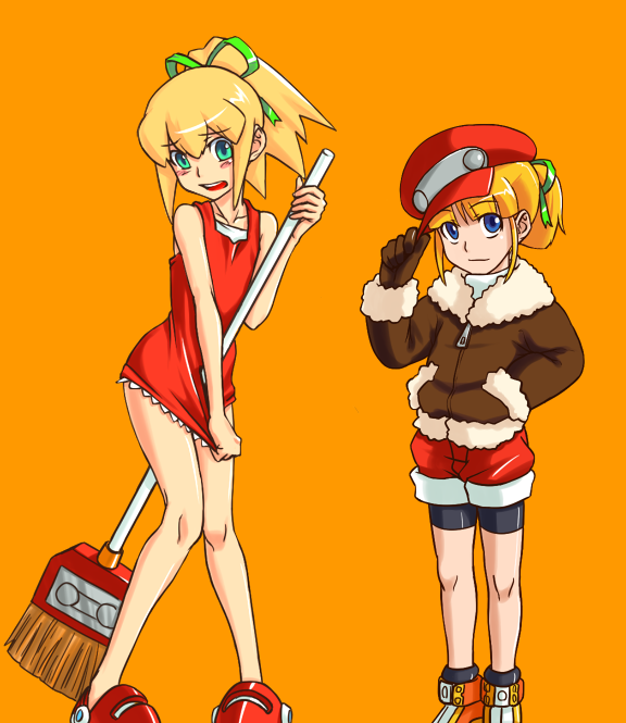 roll and roll caskett (mega man and 1 more) drawn by tnkyr