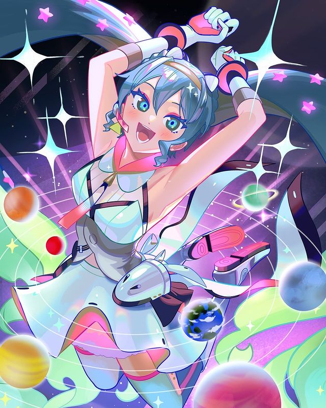 hatsune miku (vocaloid and 1 more) drawn by yooki_(winter_cakes)