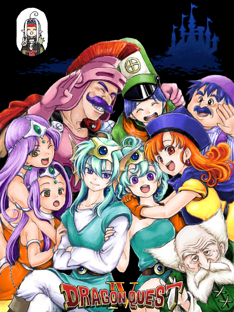 manya, alena, minea, hero, heroine, and 5 more (dragon quest and 1 more) drawn by mariemon