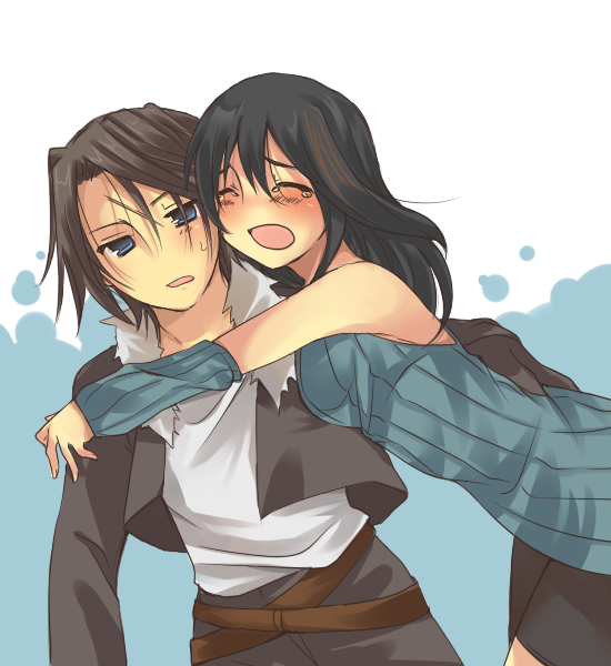 squall leonhart and rinoa heartilly (final fantasy and 1 more) drawn by hoshihuri