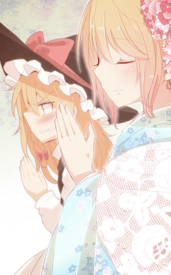 kirisame marisa and alice margatroid (touhou) drawn by aoi_(annbi)