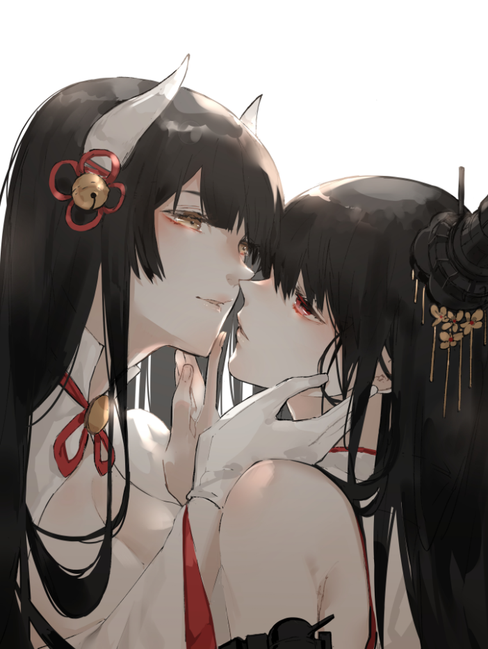 fusou and hiei (kantai collection and 1 more) drawn by neko_(ganecooo)
