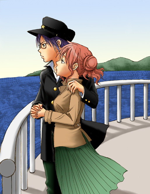 hiro and sae (hidamari sketch) drawn by roku_no_ji