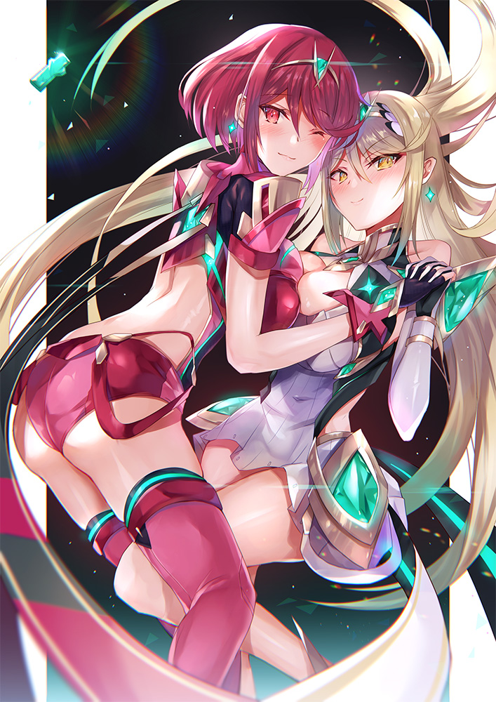 pyra and mythra (xenoblade chronicles and 1 more) drawn by inoue_takuya_(tactactak)