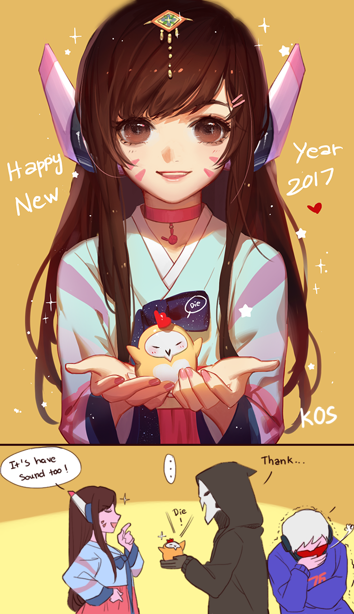 d.va, soldier: 76, and reaper (overwatch and 1 more) drawn by songjikyo
