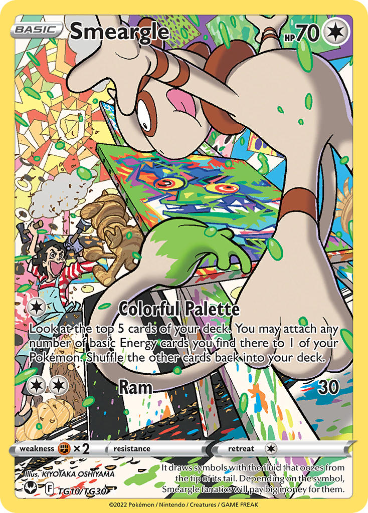 smeargle and artist (pokemon and 2 more) drawn by oshiyama_kiyotaka
