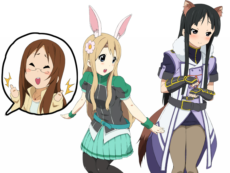 akiyama mio, kotobuki tsumugi, yamanaka sawako, hikasa youko, brioche d'arquien, and 2 more (k-on! and 1 more) drawn by uguisu_(happy_turn)