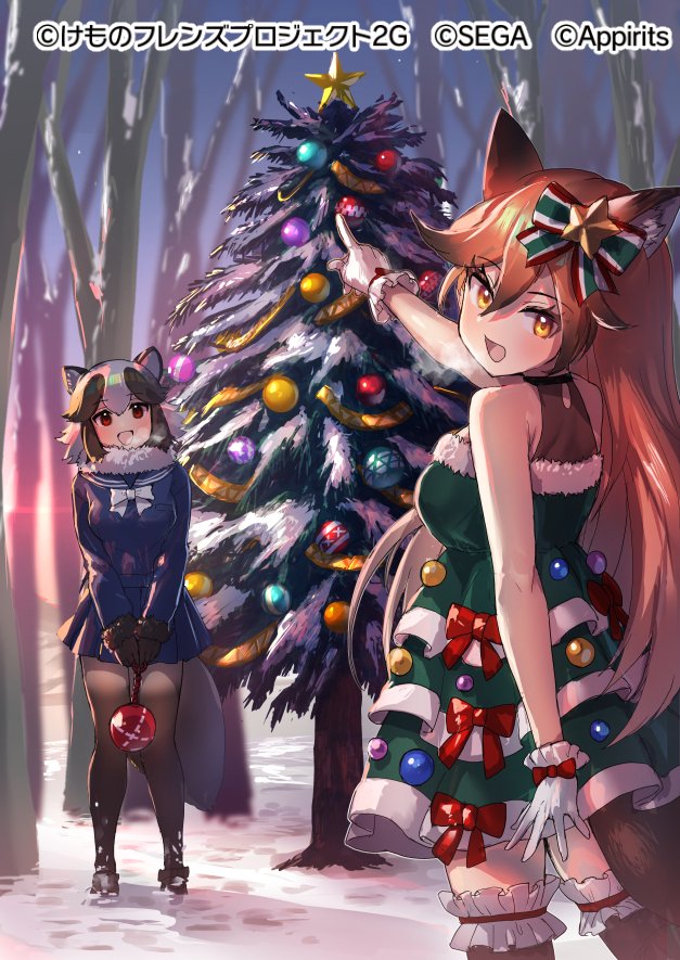 ezo red fox and tanuki (kemono friends and 1 more) drawn by tadano_magu