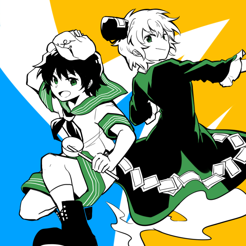 murasa minamitsu and soga no tojiko (touhou) drawn by shikushiku_(amamori_weekly)