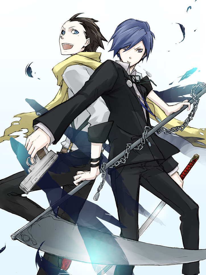 yuuki makoto and mochizuki ryouji (persona and 1 more) drawn by las
